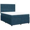 vidaXL Boxspringbett mit Matratze Dunkelblau 140x200 cm Samt