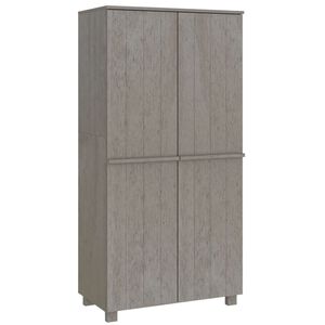 vidaXL Kleiderschrank HAMAR Hellgrau 89x50x180 cm Massivholz Kiefer