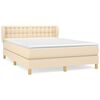 vidaXL Boxspringbett mit Matratze Creme 140x190 cm Stoff