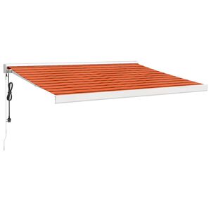 vidaXL Markise Einziehbar Orange und Braun 3x2,5 m Stoff und Aluminium