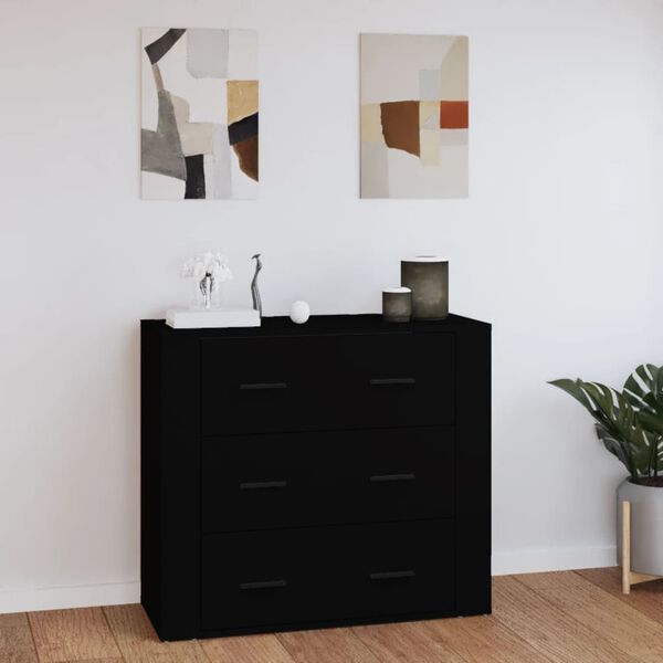 vidaXL Sideboard Schwarz 80x33x70 cm Holzwerkstoff