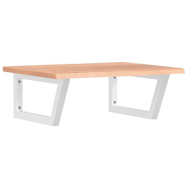 vidaXL Waschtischplatte mit Halterung Stahl und Massivholz Eiche