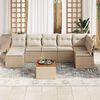 vidaXL Garten-Sofa-Set mit Kissen 8 pcs Beige Poly Rattan
