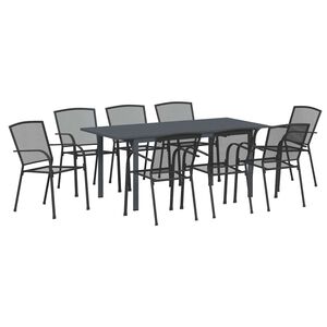 vidaXL Garten Essgruppe 9 stk. Anthrazit Pulverbeschichteter Stahl