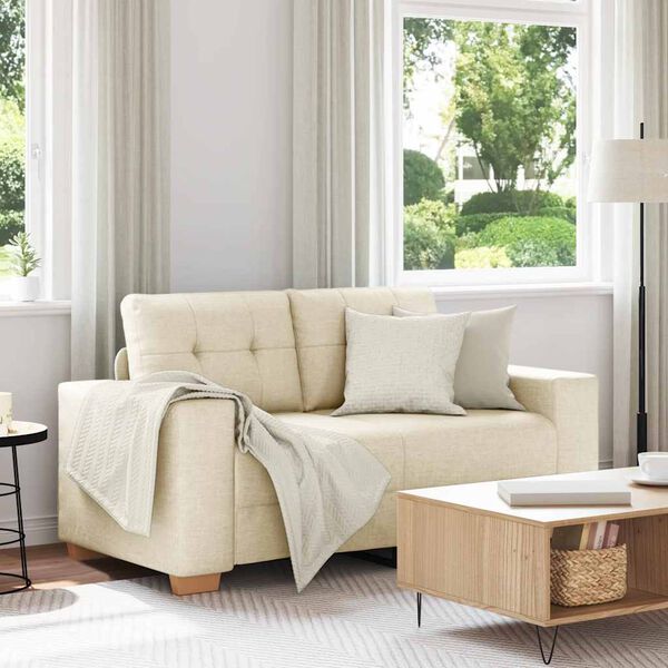 vidaXL Loveseat-Sofa Leinen 120 cm