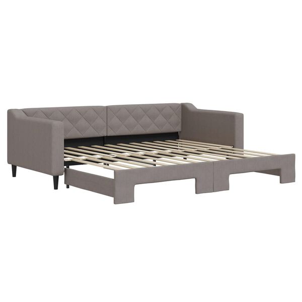 vidaXL Tagesbett Ausziehbar Taupe 90x200 cm Stoff