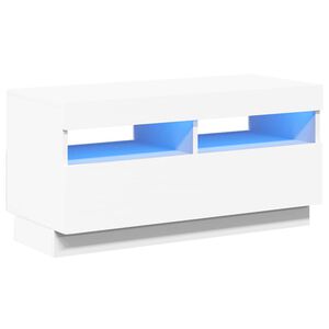 vidaXL TV-Schrank mit LED-Leuchten Wei&szlig; 80x35x40 cm