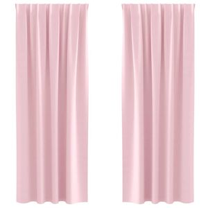 vidaXL Verdunkelungs-Vorh&auml;nge mit Ringen 2 pcs Babyrosa 245 x 140 cm