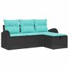 vidaXL Gartensofa-set 4 stk. Schwarz Poly-Rattan
