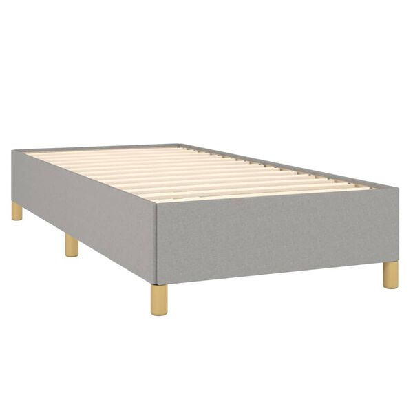 vidaXL Boxspringbett mit Matratze Hellgrau 100x200 cm Stoff