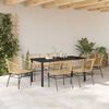 vidaXL Garten Essgruppe 7 pcs Braun Poly-Rattan