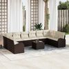 vidaXL Sofa Set mit Kissen 11 pcs Braun und Creme Poly-Rattan