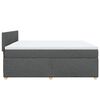 vidaXL Boxspringbett mit Matratze Dunkelgrau 200x200 cm Stoff