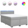 vidaXL Boxspringbett mit Matratze Hellgrau 160x200 cm Stoff