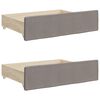 vidaXL Tagesbett Ausziehbar mit Schubladen Taupe 90x200 cm Stoff
