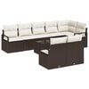 vidaXL Gartensofa-set 9 Stk. Braun und Creme Poly-Rattan