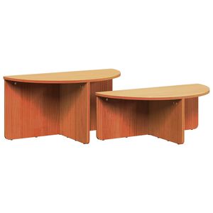 vidaXL Couchtisch 2 pcs Wachsbraun Massivholz Kiefer