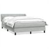 vidaXL Boxspringbett mit Matratze Hellgrau 160x220 cm Samt