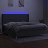 vidaXL Boxspringbett mit Matratze & LED Dunkelgrau 200x200 cm Stoff