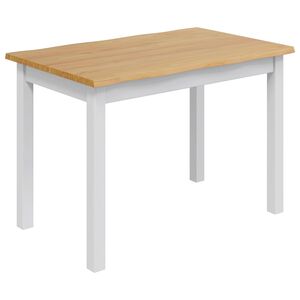 VidaXL Esstisch EKAI Wei&szlig; 112 x 70 x 76,5 cm Massives Kiefernholz