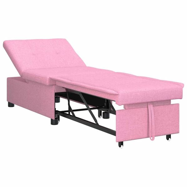 vidaXL Schlafsofa Ausziehbar Rosa 194 x 50 x 82 cm Stoff