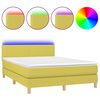 vidaXL Boxspringbett mit Matratze & LED Gr&uuml;n 140x200 cm Stoff