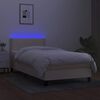 vidaXL Boxspringbett mit Matratze & LED Creme 100x200 cm Stoff