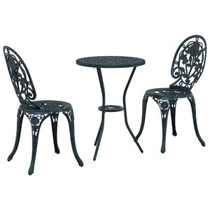 vidaXL Garten Bistro Set 3 stk. Gr&uuml;n Aluminium