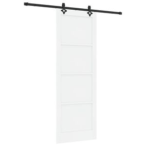 vidaXL Schiebet&uuml;r Wei&szlig; und Schwarz 83 x 232 cm Massives Kiefernholz