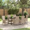 vidaXL Garten Essgruppe mit Kissen 7 pcs Beige Poly-Rattan