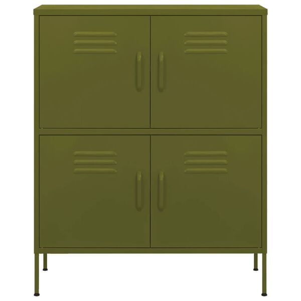 vidaXL Lagerschrank Olivgrün 80x35x101,5 cm Stahl