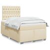 vidaXL Boxspringbett mit Matratze Creme 120x200 cm Stoff