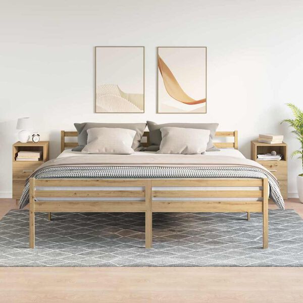 vidaXL Nachttische 2 Stk. mit 2 Schubladen Artisan-Eiche 36x36x68 cm