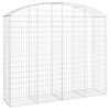 vidaXL Gabione mit Hochbogen 200x50x160/180 cm Verzinktes Eisen