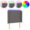 vidaXL LED Kopfteil Grau 103x16x118/128 cm Kunstleder
