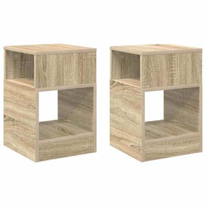 vidaXL Beistelltisch 2 pcs Sonoma-Eiche 30,5 x 30 x 45 cm