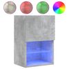 vidaXL TV-Schränke mit LED-Leuchten 2 Stk. Betongrau 40,5x30x60 cm