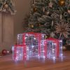 vidaXL Geschenkbox mit 60 LEDs 3 pcs Kaltwei&szlig; 20 x 20 x 20 cm Acryl