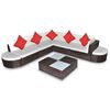 vidaXL 8-tlg. Garten-Lounge-Set mit Kissen Poly Rattan Braun