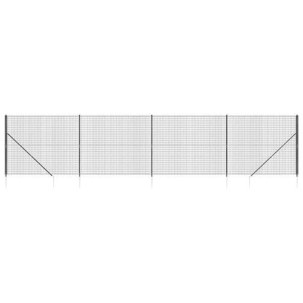 vidaXL Maschendrahtzaun mit Bodenhülsen Anthrazit 1,8x10 m