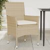 vidaXL Gartenstühle mit Kissen 2 Stk. Beige Poly Rattan