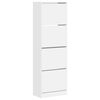 vidaXL Schuhschrank mit 4 Klappen Wei&szlig; 60x34x187,5 cm