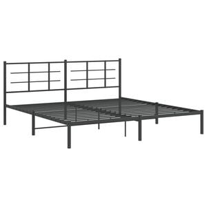 vidaXL Bettgestell mit Kopfteil Metall Schwarz 193x203 cm