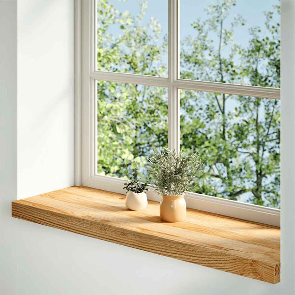 vidaXL Fensterb&auml;nke 2 Stk. Hellbraun 90x30x2 cm Massivholz Eiche