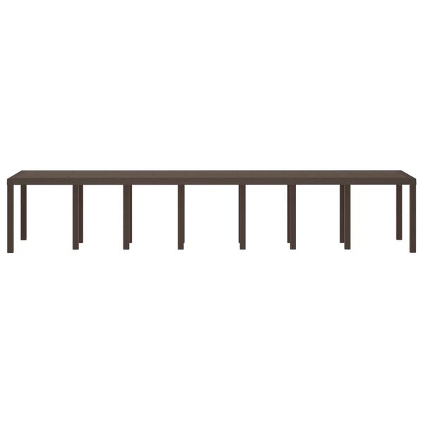 vidaXL Gartentisch Braun 400 x 100 x 73 cm Poly-Rattan
