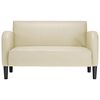 vidaXL Zweisitzer-Sofa Creme 110 cm Kunstleder