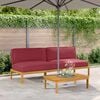 vidaXL Sofa Set mit Kissen Weinrot 240 x 80 x 69 cm Massivholz Akazie