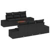 vidaXL Gartensofa-set mit Kissen 7 pcs Schwarz Poly-Rattan