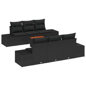 vidaXL Gartensofa-set mit Kissen 7 pcs Schwarz Poly-Rattan