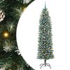 vidaXL K&uuml;nstlicher schlanker Weihnachtsbaum Gr&uuml;n und Wei&szlig; 240 cm